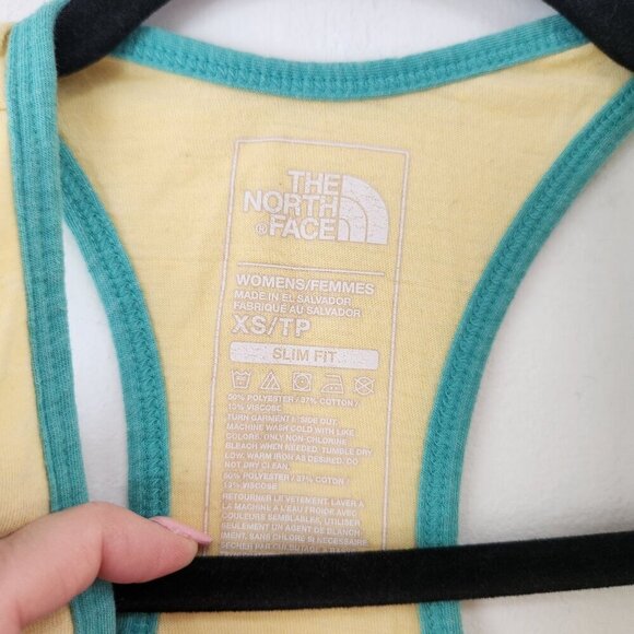 The North Face Yellow Slim Fit Racerback Tank Top Running Hiking Women's XS - Picture 4 of 4
